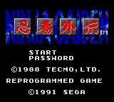 Заставка игры Ninja Gaiden